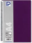 PAPERLAND Caiet cu spirala A4, 80 file, dictando, coperta plastic, PAPERLAND PP400 mov inchis