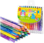 Deli Creioane colorate cerate retractabile, 24 culori/set DELI