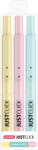 MORRIS Textmarker pastel cu mecanism MORRIS Just Click, MRH-205, 3 buc/set