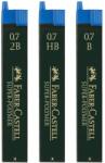 Faber-Castell Mine creion mecanic hi-polymer 0, 7mm, 12 buc/set, FABER-CASTELL 2B