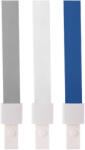 DELI Snur textil pentru ecuson 1.5 cm, capsa plastic, DELI 8353, 12 buc/set albastru
