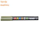 M&G Marker cu vopsea acrilica, varf rotund 2 mm, M-G verde masliniu