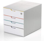 DURABLE Suport documente birou 4 sertare si inchidere cheie, DURABLE Varicolor Mix Dulap arhivare