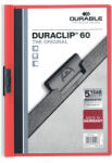 DURABLE Dosar plastic A4 cu clema pivotanta pentru 60 coli, DURABLE DuraClip rosu