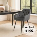  Avenberg Loren étkezőszék szett, 2db, szürke, NB20021