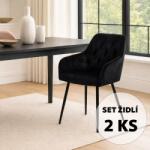  Avenberg Loren étkezőszék szett, 2db, fekete, NB20019