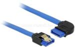 Delock SATA-kábel, 6 Gb/s, hüvely, egyenes > SATA hüvely, jobbra nézo csatlakozódugóval, 20 cm, kék (DL84989) (DL84989)