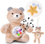 MALPLAY Zenélő plüss maci csillag projektorral