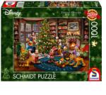 Schmidt Spiele Puzzle játék 1000 darabos Thomas Kinkade Studios: Disney Miki és Minnie egér - A karácsonyfa díszítése 58047 (58047)