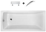 Niagara Wellness BESCO OPTIMA PRÉMIUM fehér színű akril egyenes kád 160x70 kapaszkodóval és fejpárnával (WAO-160-PKP)