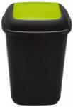 Plafor Cos plastic reciclare selectiva, capacitate 90l, PLAFOR Quatro - negru cu capac verde - sticla (PL-707-01) - forit Cos de gunoi