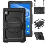 Gigapack Defender műanyag telefonvédő (ütésállóság, kitámasztó, 360° + kézpánt) FEKETE Lenovo Tab M10 FHD Plus (TB-X606X) 'Gigapack csomagolás (GP-129257)