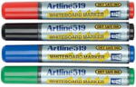 Artline Marker pentru tabla de scris ARTLINE 519 - Dry safe ink 48h, varf tesit 2.0-5.0mm, 4 culori/set (EK-519/4W)