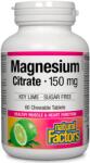 Natural Factors Magnesium Citrate, 150 mg, 60 comprimate masticabile, Natural Factors