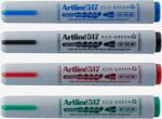 Artline Marker pentru tabla de scris ARTLINE 517 Eco Green - Dry safe ink 48h, varf rotund 3.0mm, 4 cul/set (EK-517/EC-4W)