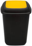 Plafor Cos plastic reciclare selectiva, capacitate 90l, PLAFOR Quatro - negru cu capac galben - plastic (PL-707-00) - forit Cos de gunoi