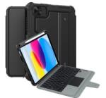 Nillkin BUMPER COMBO BACKLIT billentyűzetes defender tok (QWERTY, angol nyelvű, ceruza tartó) FEKETE Apple IPAD 11 (2025) / IPAD 10.9 (2022) (GP-151171) - aqua