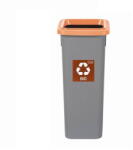 Plafor Cos plastic reciclare selectiva, capacitate 75l, PLAFOR Fit - gri cu capac maro - bio (PL-723-06) - forit