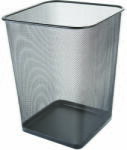 Q-CONNECT Cos metalic Mesh, pentru hartii, 18 litri, forma patrata, Q-Connect - negru (KF18471) - forit Cos de gunoi