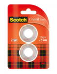 3M 3M-Scotch Banda adeziva transparent cristal, se rupe usor, 19mm x 7.5m, 2 buc/blister, 3M - SCOTCH Crystal (3M-UU008702696)
