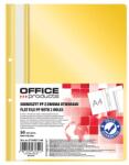 Office Products Dosar plastic PP cu sina, cu gauri, grosime 100/170microni, 50 buc/set, Office Products - galben (OF-21104211-06)