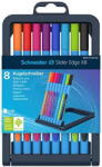 Schneider Pix SCHNEIDER Slider Edge XB, rubber grip, varf 1.4mm, 8 culori/set - (N, R, A, V, Or, Vi, Roz, Bleu) (S-152279)