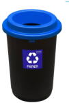 Plafor Cos plastic reciclare selectiva, capacitate 50l, PLAFOR Eco - negru cu capac albastru - hartie (PL-650-03) Cos de gunoi