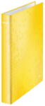 Leitz Caiet mecanic LEITZ WOW, carton laminat, partial reciclat, FSC, A4, mecanism 4DR, inel 25mm, galben (L-42420016)