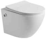 Inter Ceramic Set vas WC suspendat cu functie de bideu Inter Ceramic Rimless cu capac slim alb (4937W BIDET)