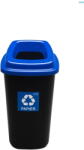 Plafor Cos plastic reciclare selectiva, capacitate 45l, PLAFOR Sort - negru cu capac albastru - hartie (PL-680-03) Cos de gunoi