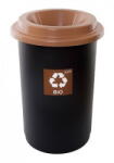 Plafor Cos plastic reciclare selectiva, capacitate 50l, PLAFOR Eco - negru cu capac maro - bio (PL-650-08) Cos de gunoi