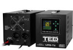 TED Electric UPS 2500VA/1800W runtime extins LiFePO4 utilizeaza doi acumulatori (neinclusi) TED Electric - TED006813 (A0116743)