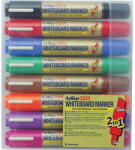 Artline Marker pentru tabla de scris ARTLINE 525T, doua capete - varf rotund 2.0mm/tesit 5.0mm, 8 culori/set (EK-525T/8W)