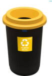 Plafor Cos plastic reciclare selectiva, capacitate 50l, PLAFOR Eco - negru cu capac galben - plastic (PL-650-01) Cos de gunoi