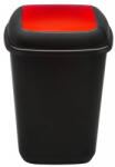 Plafor Cos plastic reciclare selectiva, capacitate 90l, PLAFOR Quatro - negru cu capac rosu - metal (PL-707-03) Cos de gunoi