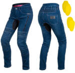 W-TEC Női motoros farmer W-TEC Biterilla Eva Lady, övhurok, mosógépben mosható, kivehető térd- és csípőprotektorok, aramid megerősítés kék 4XL hosszított hossz (30381-4XL-82-1)