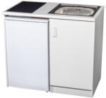 Evido WEEKEND minikonyha bal oldali hűtővel, kerámia főzőlappal, egymedencés rozsdamentes mosogatóval