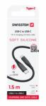 SWISSTEN Dátový kábel Swissten USB-C/USB-C, 60W 1, 5m, Čierny silikónový