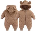 Flippy téli baba overál, pamut, füles, rugalmas mandzsetta, uniszex, 66 cm, barna (131870)