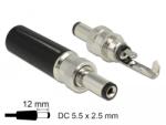 Delock DC csatlakozó apa 5, 5 x 2, 5 mm dugómérettel és 12, 0 mm hosszal (89916) (89916) (89916)