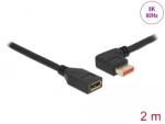 Delock DisplayPort bővítőkábel balra néző csatlakozódugóval - csatlakozóhüvellyel 8K 60 Hz 2 m (87075) (87075) (87075)
