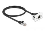 Delock RJ45 CAT6A S/FTP -> RJ45 CAT6A S/FTP M/F adatkábel 0.5m fekete Easy 45 modulhoz (87110) (87110)