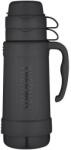 Thermos Termos Thermos din sticlă cu două cești, negru (1 l)