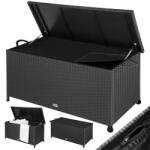 CASARIA RICCO polyrattan tárolódoboz, 270L, 117x53x60cm, fekete Casaria