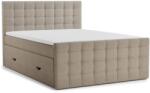 Maison de Reve Bézs ágyneműtartós boxspring ágy 180x200 cm Tasca - Maison de Rêve