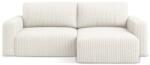 Makamii Krémszínű kordbársony kinyitható-tárolóhelyes sarokkanapé (jobb oldali-heverő résszel) Kona - Makamii