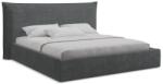 Makamii Sötétszürke kárpitozott ágyneműtartós franciaágy ágyráccsal 160x200 cm Esala - Makamii