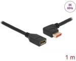 Delock DisplayPort bővítőkábel balra néző csatlakozódugóval - csatlakozóhüvellyel 8K 60 Hz 1 m (87073) (87073) (87073)