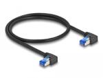 Delock RJ45 hálózati kábel Cat. 6A S/FTP jobbra hajló 0, 5 m fekete (80213) (80213) (80213)
