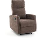 Fekvőfotel, relax fotelágy dönthető háttámlával, lábtartóval barna zsenília szövet (JN-R8120A51) DARK BROWN)